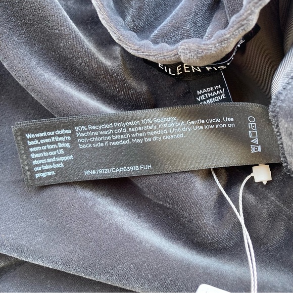 Eileen Fisher Velvet Ankle Legging Graphite Gray Size Large - Picture 6 of 6